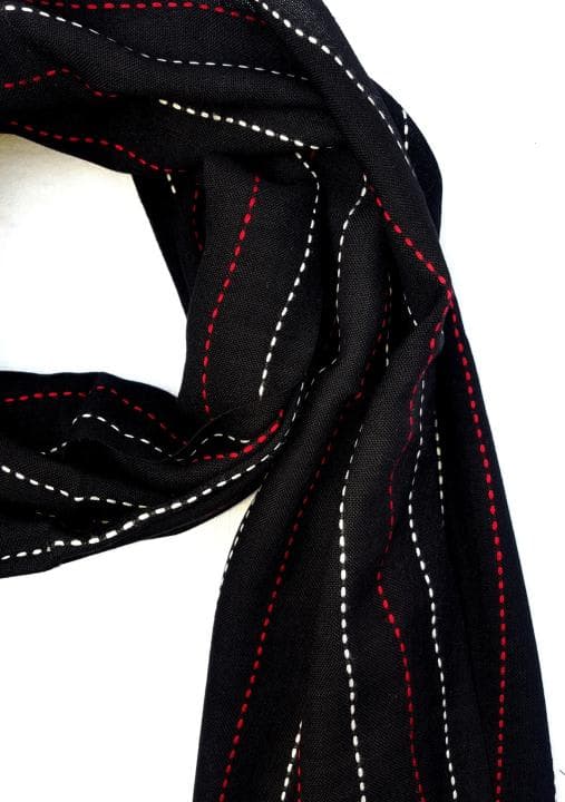 Multistripe Linen Blend Wrap