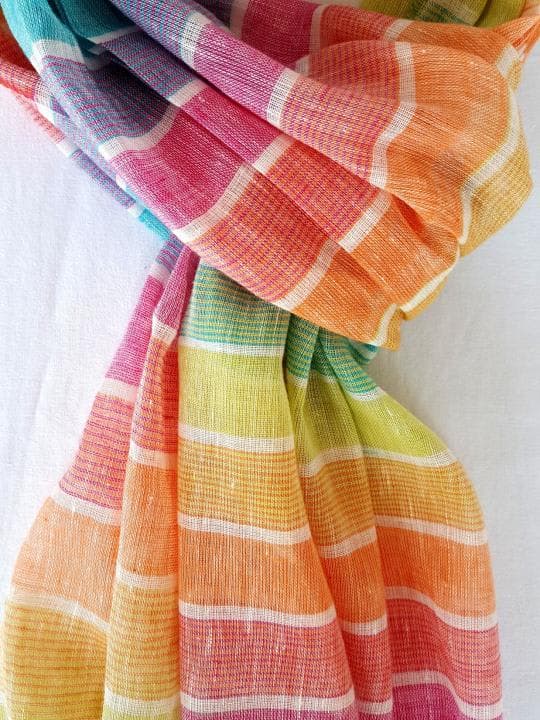 Twill Weave Linen Blend Scarf